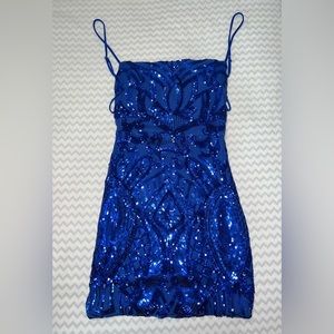 Lucy in the Sky blue glitter dress (size small)